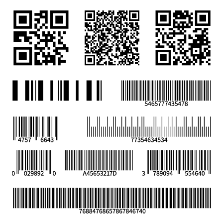 Barcode and QR code labels printed by Etalex